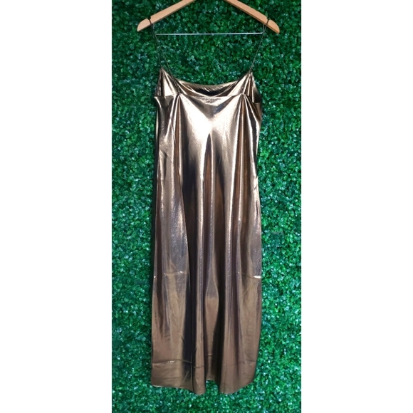 J.Crew Gwyneth slip dress in gold lamé - Picture 7 of 12